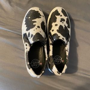 Cow print shoes